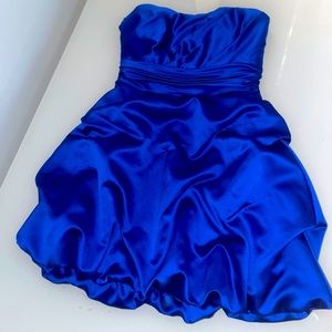 Short Strapless Royal Blue Bride’s Maid / Formal Dress